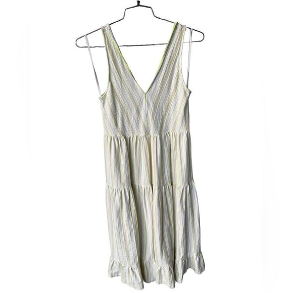 Anthropologie Striped Tier Maxi Dress neutral motif S - Picture 3 of 8